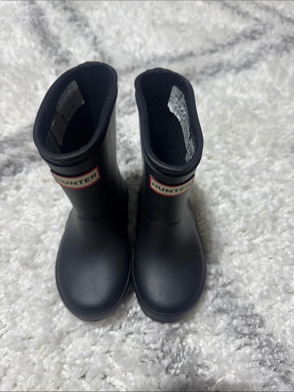 Hunter Kids Black Short Rain Boots 5/6c